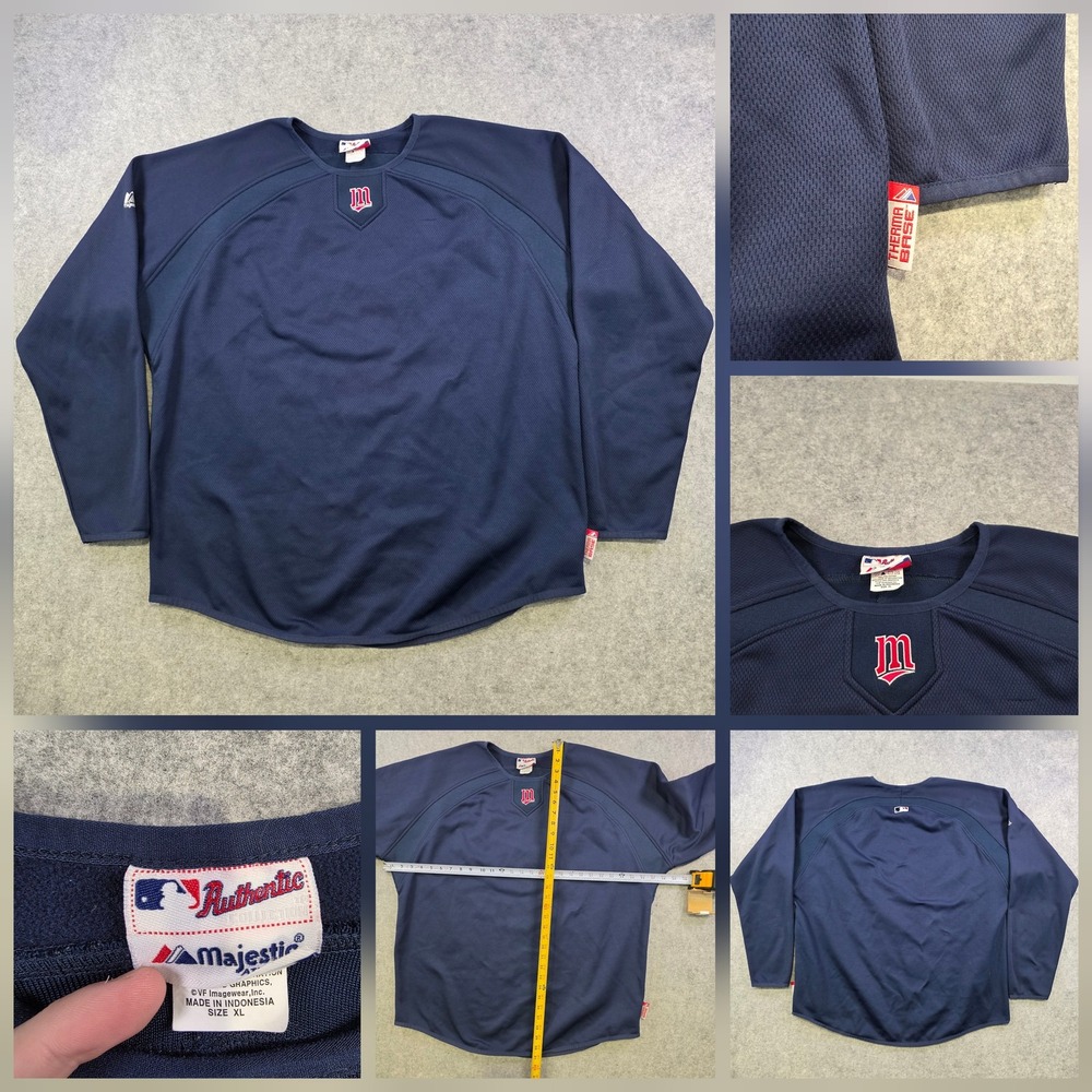 Minnesota Twins Sweatshirt Mens XL MLB Baseball Majestic Therma Base Pullover